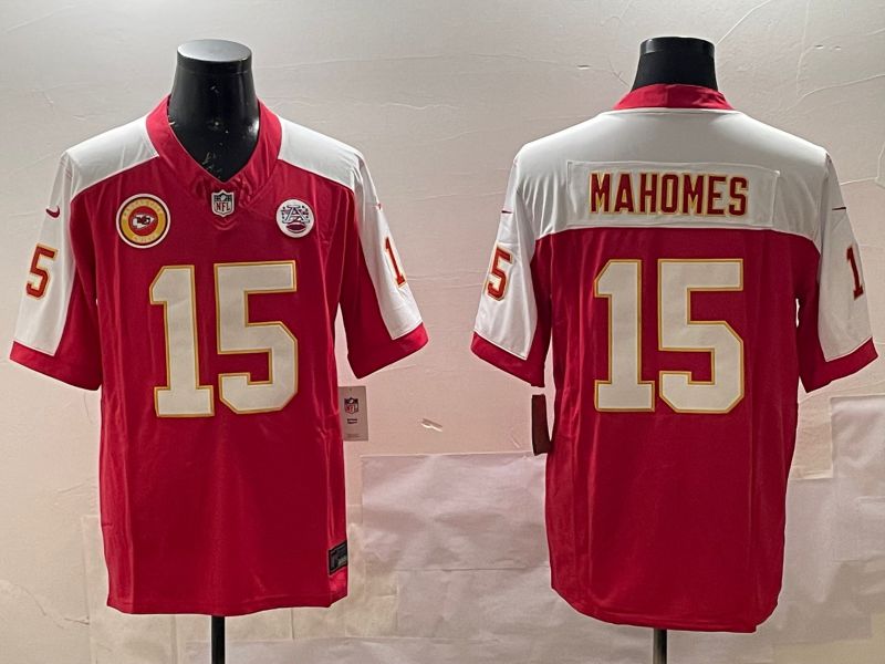 Men Kansas City Chiefs #15 Mahomes Red Thanksgiving four generations 2025 Nike Limited NFL Jersey style 4